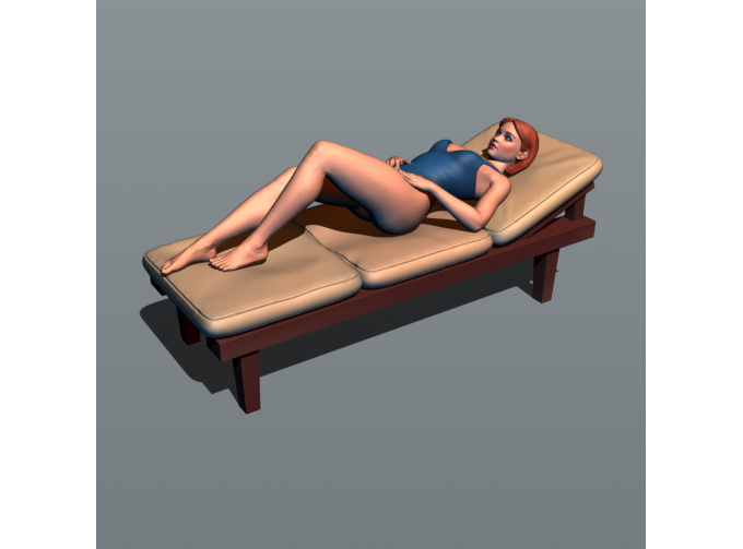 Фигура Красотка на шезлонге 3 (масштаб 1:24), окрашенная