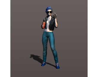 Фигура Девушка панк, окрашенная