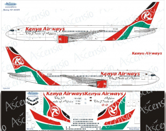 Декаль на самолёт боенг 767-300 (Kenya Airways)