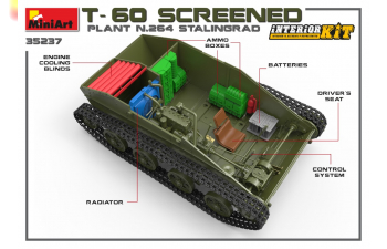 Сборная модель T-60 Экранированный (Сталинградский Тракторный Завод №264) С Интерьером