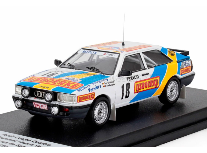 AUDI Quattro Coupe (night Version) №18 Boucles De Spa (1987) Guy Grammet - Patrik Verheyden, White Blue