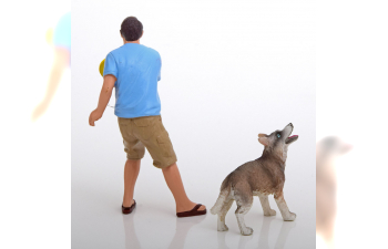 FIGUR 2er Set Mann mit Hund