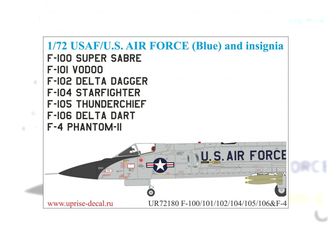 Декаль для F-100/10/104/105/106&F-4 Phantom-II USAF