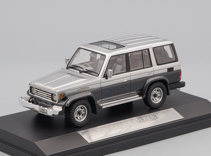 TOYOTA Land Cruiser 70 5-dr (1990), silver / blue