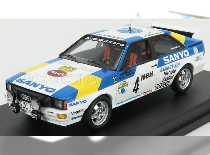 AUDI Quattro (night Version) №4 Winner Rally Sweden (1982) S.Blomqvist - B.Cederberg, White Yellow Blue