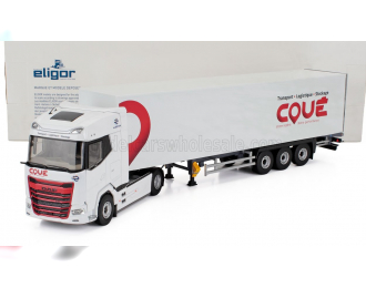DAF Xg Truck Cassonato Coue Transports (2021), White Red