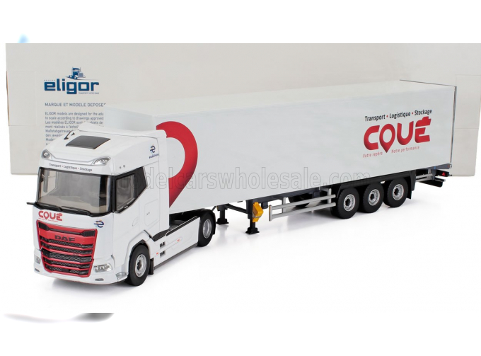 DAF Xg Truck Cassonato Coue Transports (2021), White Red