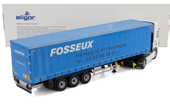 DAF Xf Euro 6 Truck Telonato Fosseux Transports (2012), White Blue