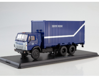 Камский грузовик 53212 с 20-футовым контейнером Почта России, синий