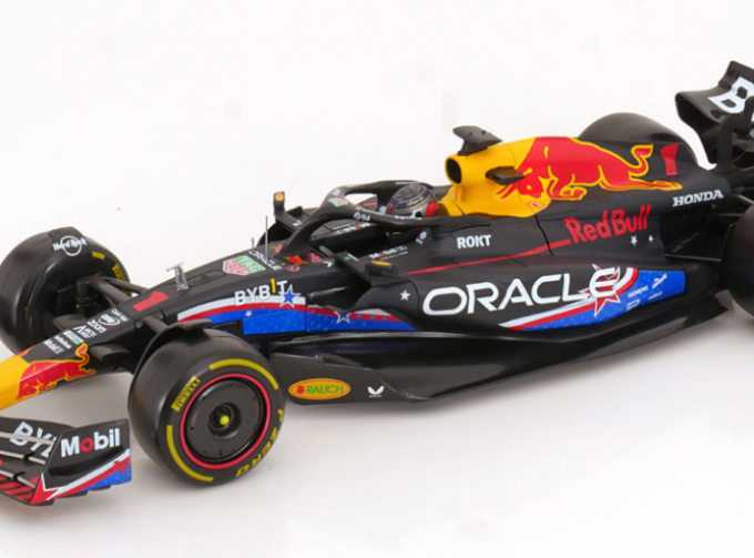 RED BULL F1 Rb19 Team Oracle Red Bull Racing №1 World Champion Winner Austin Usa Gp (2023) Max Verstappen, Matt Blue