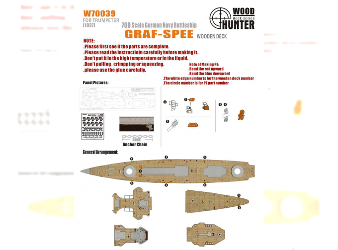 Набор деталей WWII German Graf-spee Panzerschiff 1937