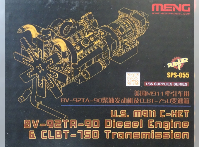 Сборная модель Американский дизельный двигатель M911 C-HET 8V-92TA-90 с трансмиссией CLBT-750
