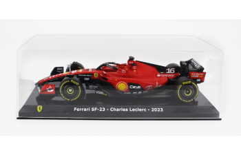 FERRARI F1 Sf-23 Team Scuderia Ferrari №16 Season (2023) Charles Leclerc - Con Vetrina - With Showcase, Red Black Yellow