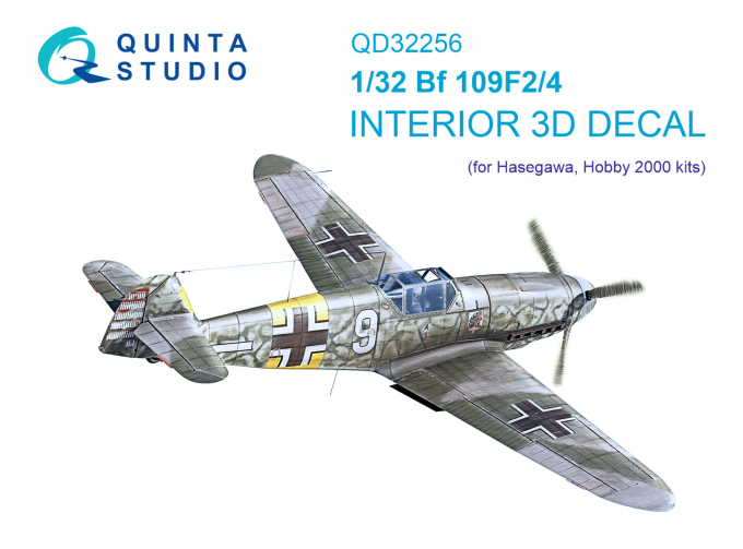 3D Декаль интерьера кабины Bf 109F2/F4 (Hasegawa)