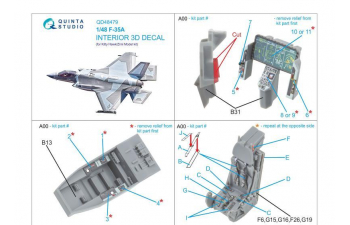 3D Декаль интерьера кабины F-35A (Kitty Hawk/Zimi Model)