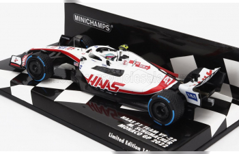 HAAS F1 Vf-22 Ferrari Team Haas №47 Monaco Gp (2022) Mick Schumacher, White Black Red