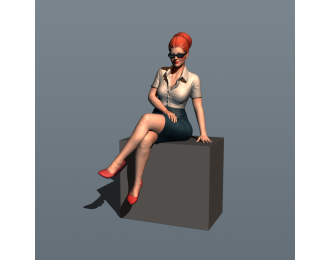 Фигура Секретарша на столе. Часть 1, окрашенная