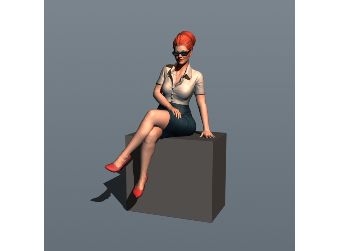 Фигура Секретарша на столе. Часть 1, окрашенная