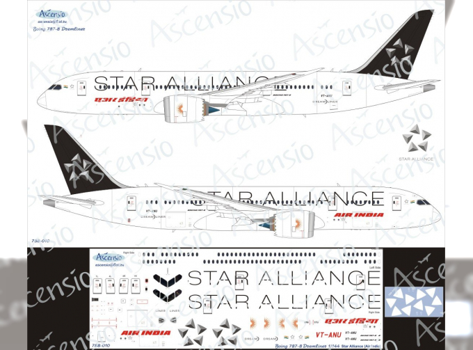 Декаль на самолет боенг 787-8 Dremliner (Star Alliance)