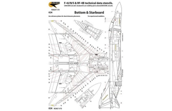 Декаль F-4J/N/S & RF-4B technical data stencils. USN/USMC aircraft. Standard & Low visibility paint scheme. For 3 Aircraft