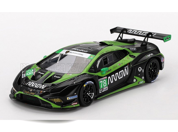 LAMBORGHINI Huracan Gt3 Evo2 Team Forte Racing №78 24h Daytona (2023) Marco Mapelli - Loris Spinelli - Benjamin Hites - Misha Goikhberg, Black Green