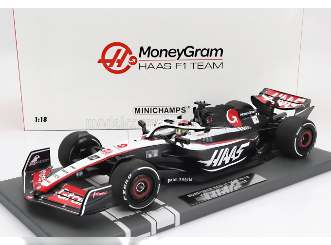 HAAS F1 Fw23 Team Moneygram Haas №20 Season (2023) Kevin Magnussen, White Black Red