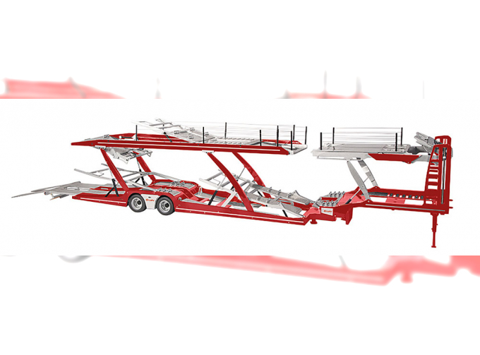 LOHR Autotransporter Auflieger, rot/silber