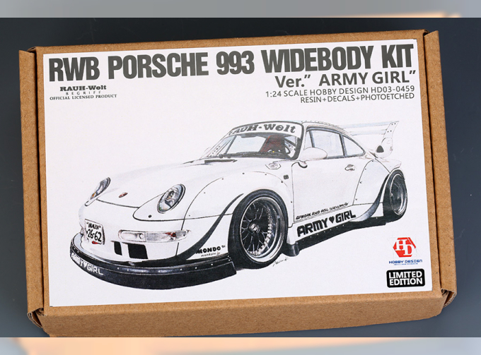 Конверсионный набор RWB Porsche 993 Widebody Kit для моделей Ver."Army Girl" (Resin+PE+Decals+Metal parts)