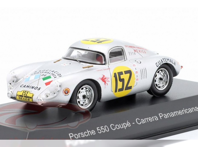 PORSCHE 550 Coupé №152 Winner S1.6 class Carrera Panamericana (Mexico) José Herrarte Ariano, Carlos Gonzales (1953), silver