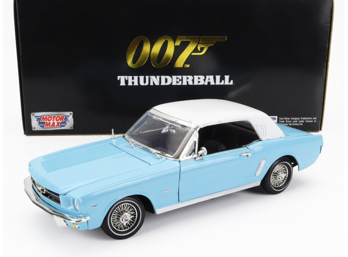 FORD Mustang Convertible Spider (1967) - 007 James Bond - Thunderball - Operazione Tuono, Light Blue White