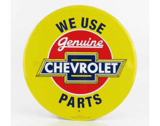 ACCESSORIES Metal Round Plate - Chevrolet Genuine Parts, Yellow Red