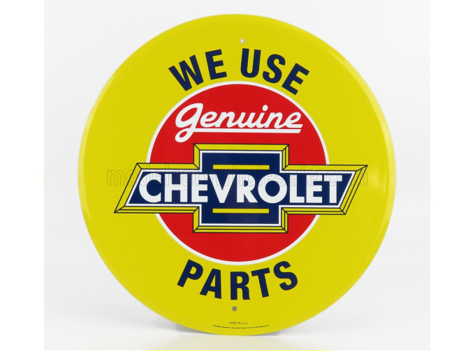 ACCESSORIES Metal Round Plate - Chevrolet Genuine Parts, Yellow Red