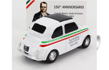 FIAT 500 Camillo Benso Conte Di Cavour 1810-1861 - I Grandi Artefici Dell'unita' D'italia, White