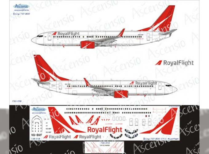 Декаль на самолет боенг 737-800 (Royall Flght)