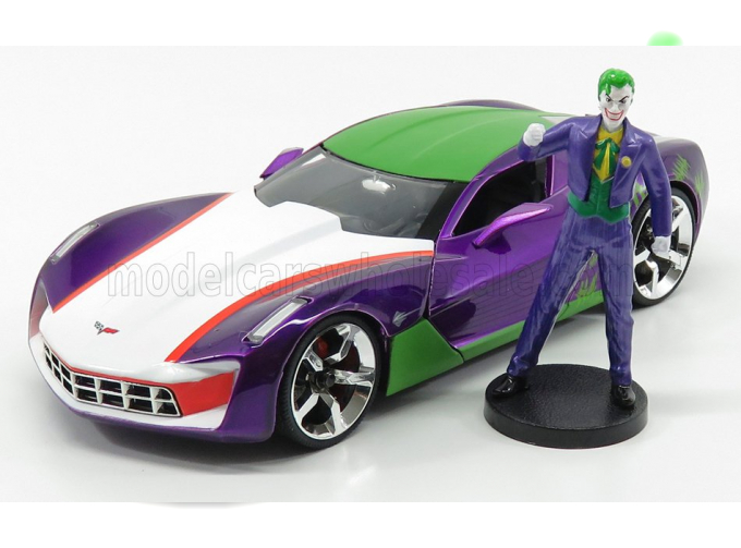 CHEVROLET Corvette Stingray With Joker Figure 2009, Purple Green White