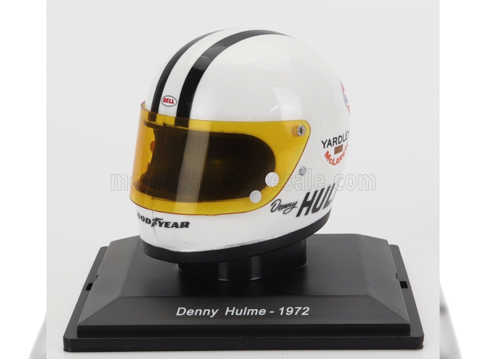 HELMET F1 Casco - Mclaren M19a N12 Season (1972) Denis Hulme, White Yellow Black