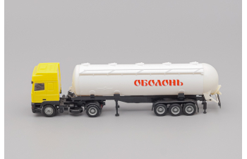 DAF 95 с полуприцепом цистерной "Оболонь", yellow / white / black