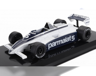 BRABHAM F1 Bt49c Parmalat Racing Team №5 World Champion Season (1981) Nelson Piquet - Con Vetrina - With Showcase, White Blue