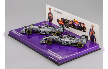 2-car set - INFINITI Red Bull Racing RENAULT RB11 Pre-season testing Ricciardo - Kvyat (2015), black / white