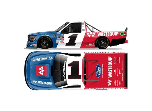 FORD F-150 #1 Hailie Deegan *Wastequip* Throwback, blue/white/red 2022