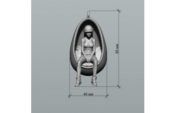 Подвеска Фигурка девушки "Милитари", окрашенная