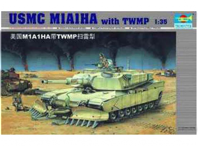 Сборная модель Американский ОБТ M1A1 Abrams с минным тралом TWM Plough