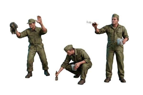 Наземный персонал, обслуживание перед вылетом. Союзные ВВС WWII (5 фигур)