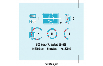Сборная модель Корабль USS Arthur W.Radford DD-968