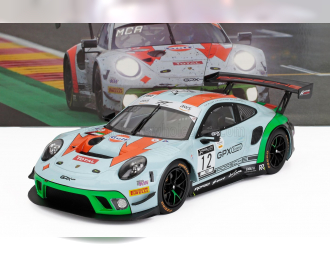 PORSCHE 911 991-2 Gt3 R Team Gpx Racing Gulf №12 24h Spa (2020) Matt Campbell - Patrick Pilet - Mathieu Jaminet, Light Blue Red