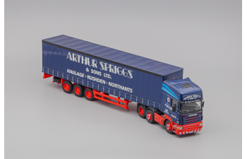 SCANIA R620 Arthur Spriggs трейлер с прицепом, blue / red