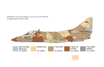 Сборная модель McDONNEL DOUGLAS A-4 E/f/g/ Skyhawk Military Airplane 1955