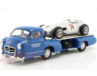 MERCEDES-BENZ Renntransporter Wunder (blue) + MERCEDES-BENZ W196 №14 (1955)