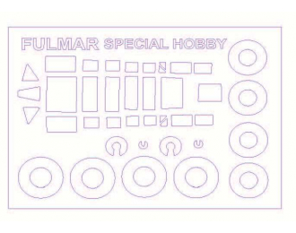 Набор масок окрасочных для Fairey Fulmar Mk.I + маски на диски и колеса