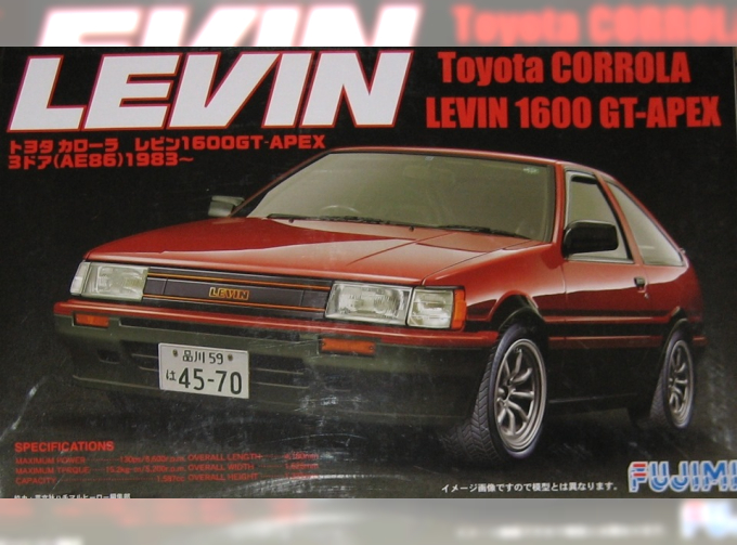 Сборная модель Toyota Corolla Levin 1600 GT-APEX AE86 (1983)